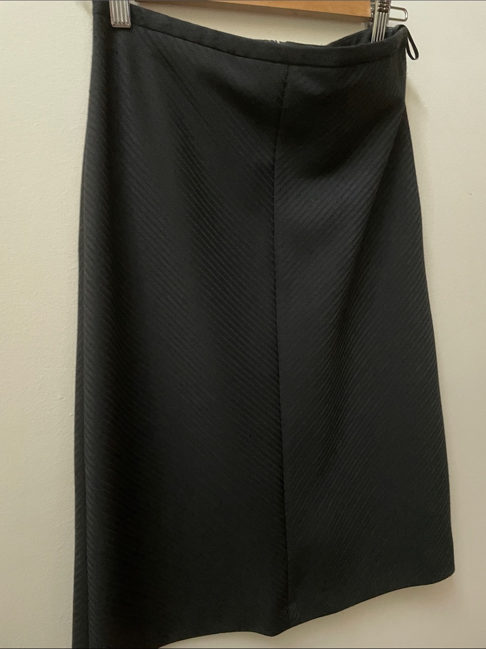 Mexx 2000s Black Midi A-Line Herringbone Skirt